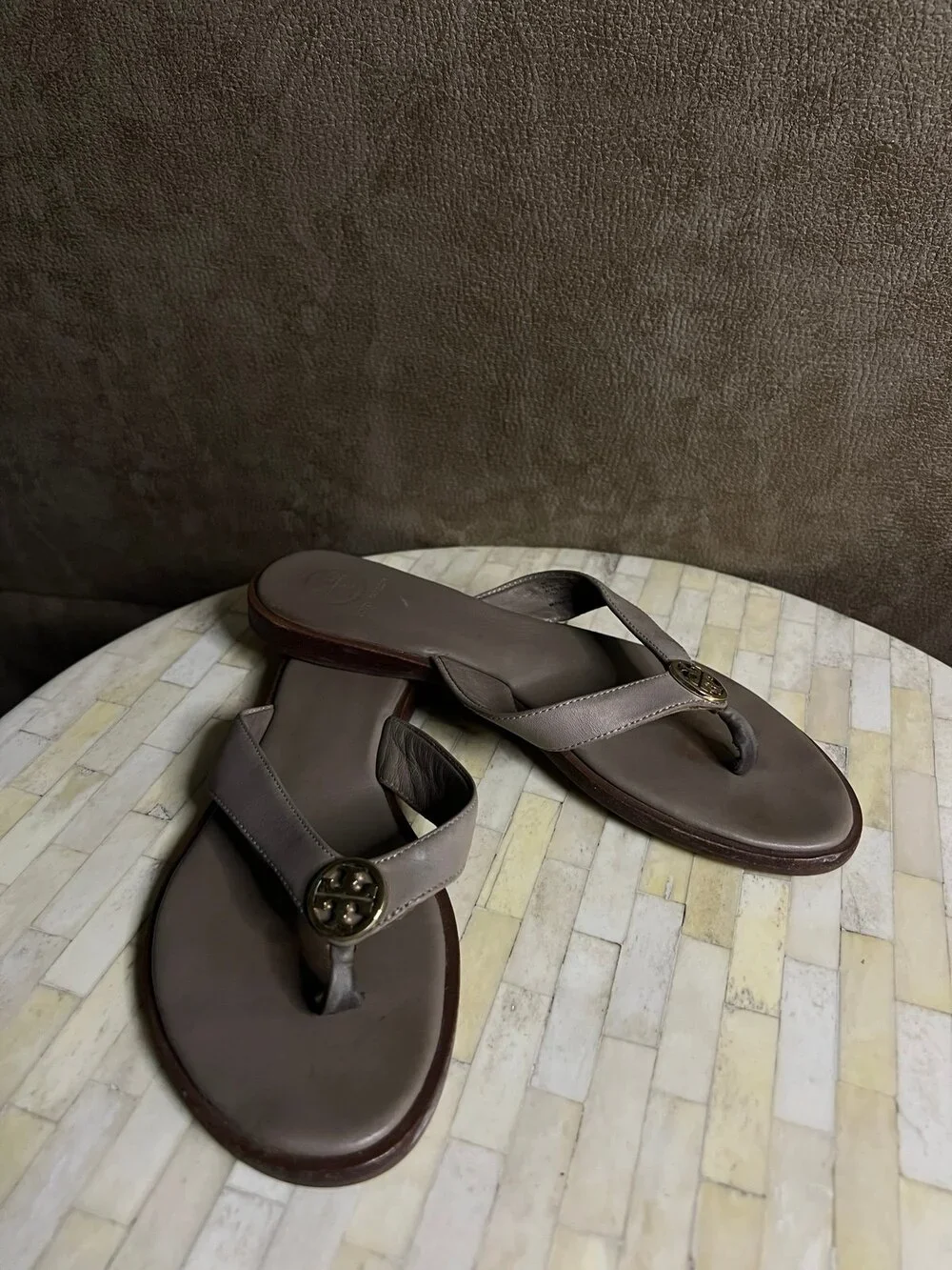 Tory Burch Benton Leather Thong Sandals